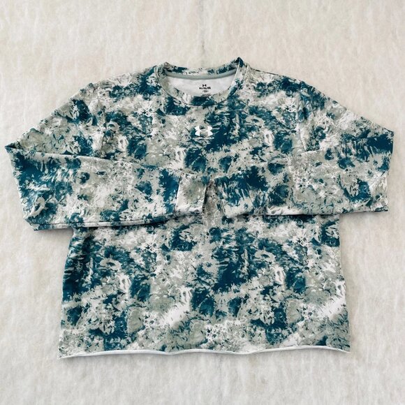 Under Armour Womens Multicolor Rival Terry Print Long Sleeve T-Shirt Size XL - Picture 1 of 8